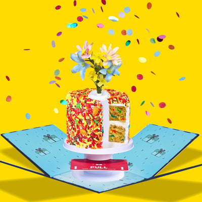 4" Fall Festive Vanilla Confetti Surprise Cake®