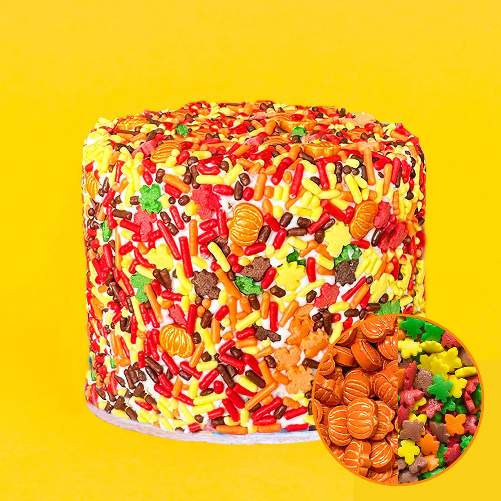 4" Fall Festive Vanilla Confetti Surprise Cake®