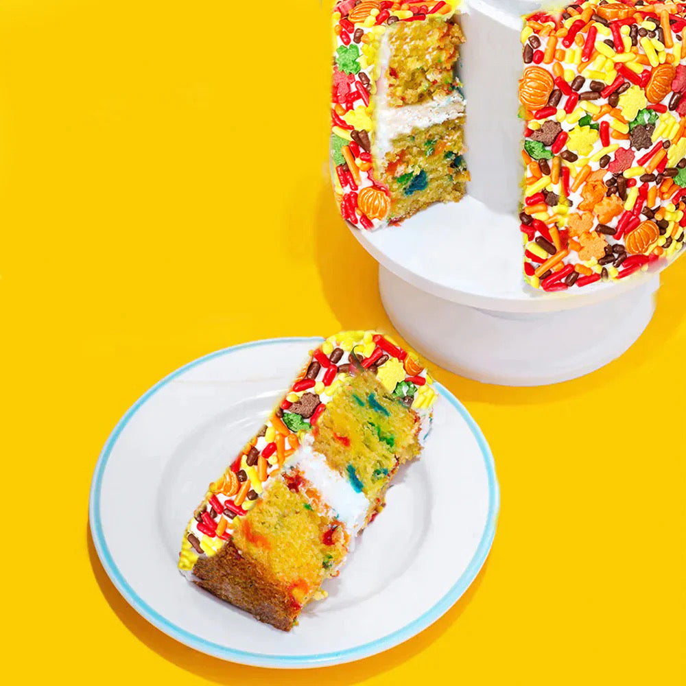 4" Fall Festive Vanilla Confetti Surprise Cake®