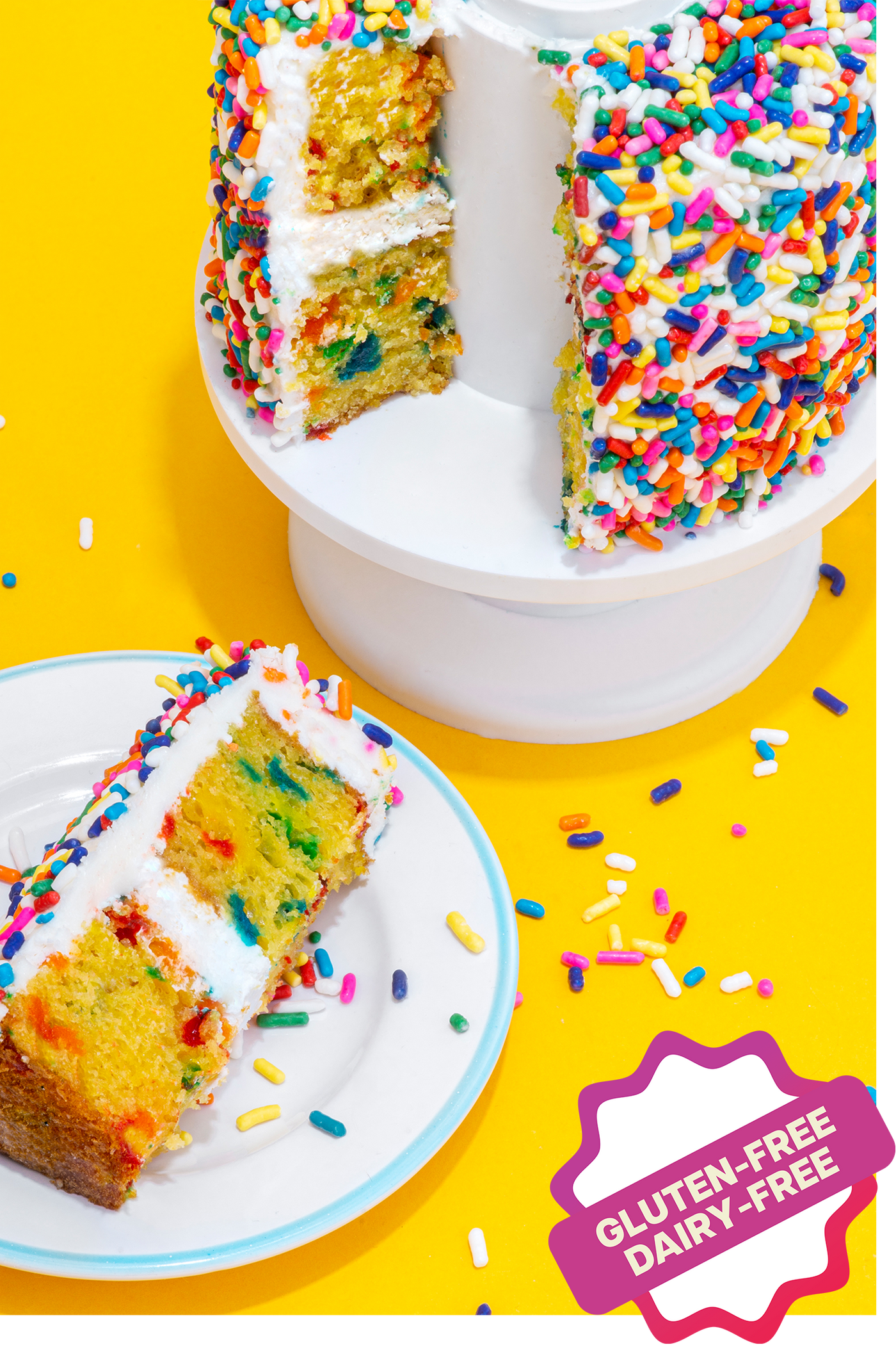 4" Rainbow Gluten Free Vanilla Confetti Surprise Cake®