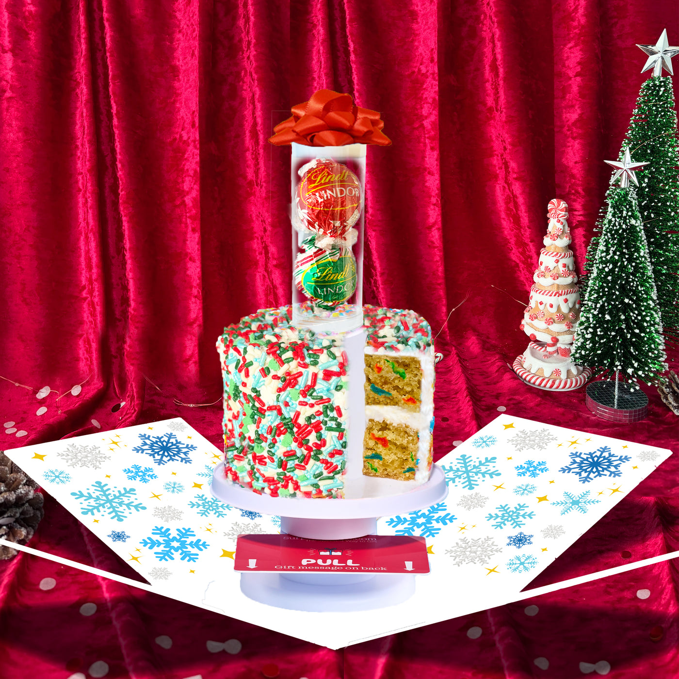 Merry Christmas Box - 4" Vanilla Christmas Surprise Cake Box®