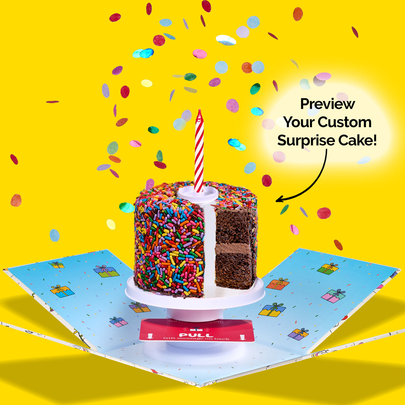 4" Rainbow Chocolate Chocolate Chip Surprise Cake®