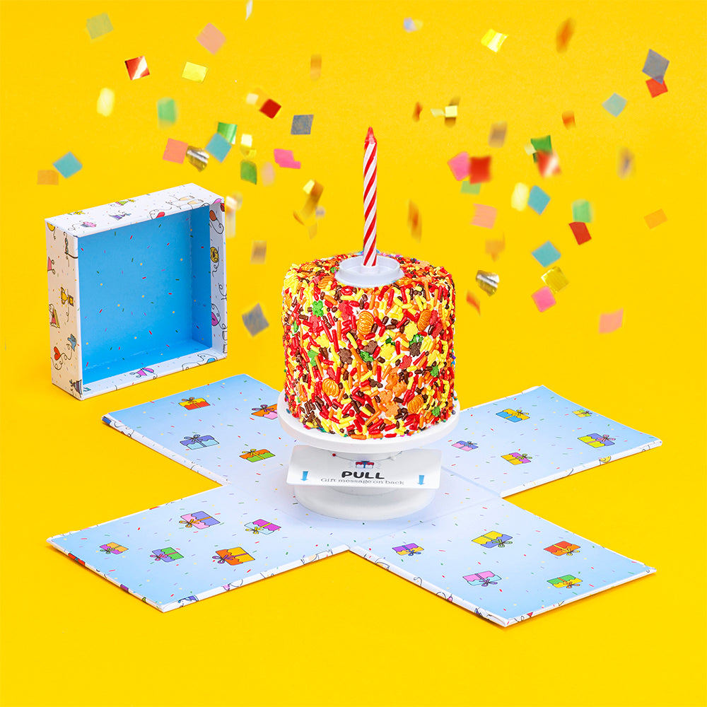4" Fall Festive Vanilla Confetti Surprise Cake®