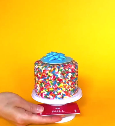 Mothers Day Box - 4" Pink Love Confetti Surprise Cake with Flower Explosion