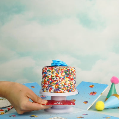 4" Rainbow Vanilla Confetti Surprise Cake®