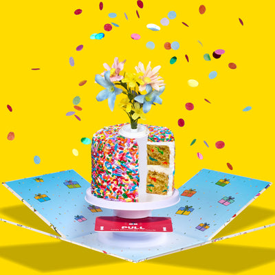 4" Rainbow Gluten Free Vanilla Confetti Surprise Cake®