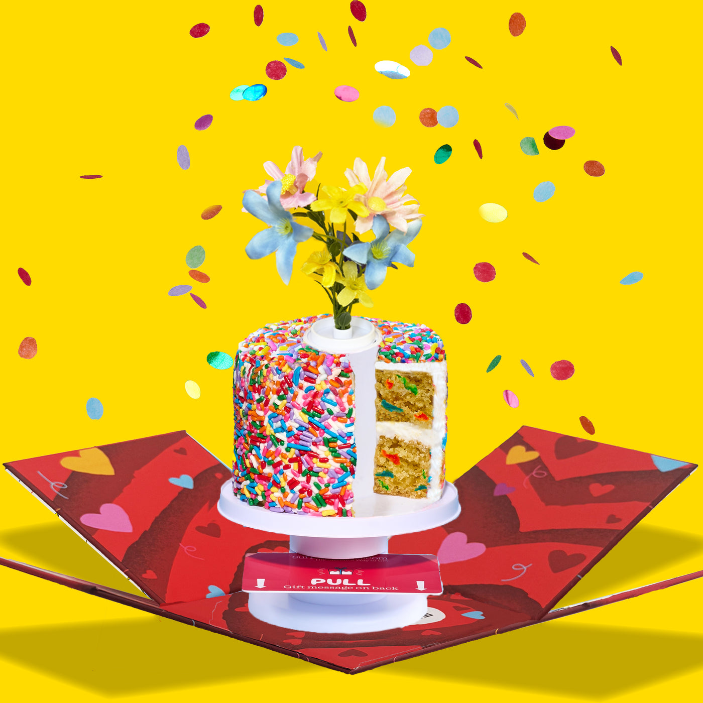 4" Rainbow Gluten Free Vanilla Confetti Surprise Cake®