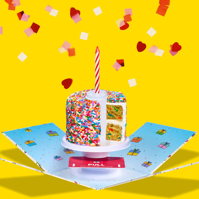 4" Rainbow Gluten Free Vanilla Confetti Surprise Cake®