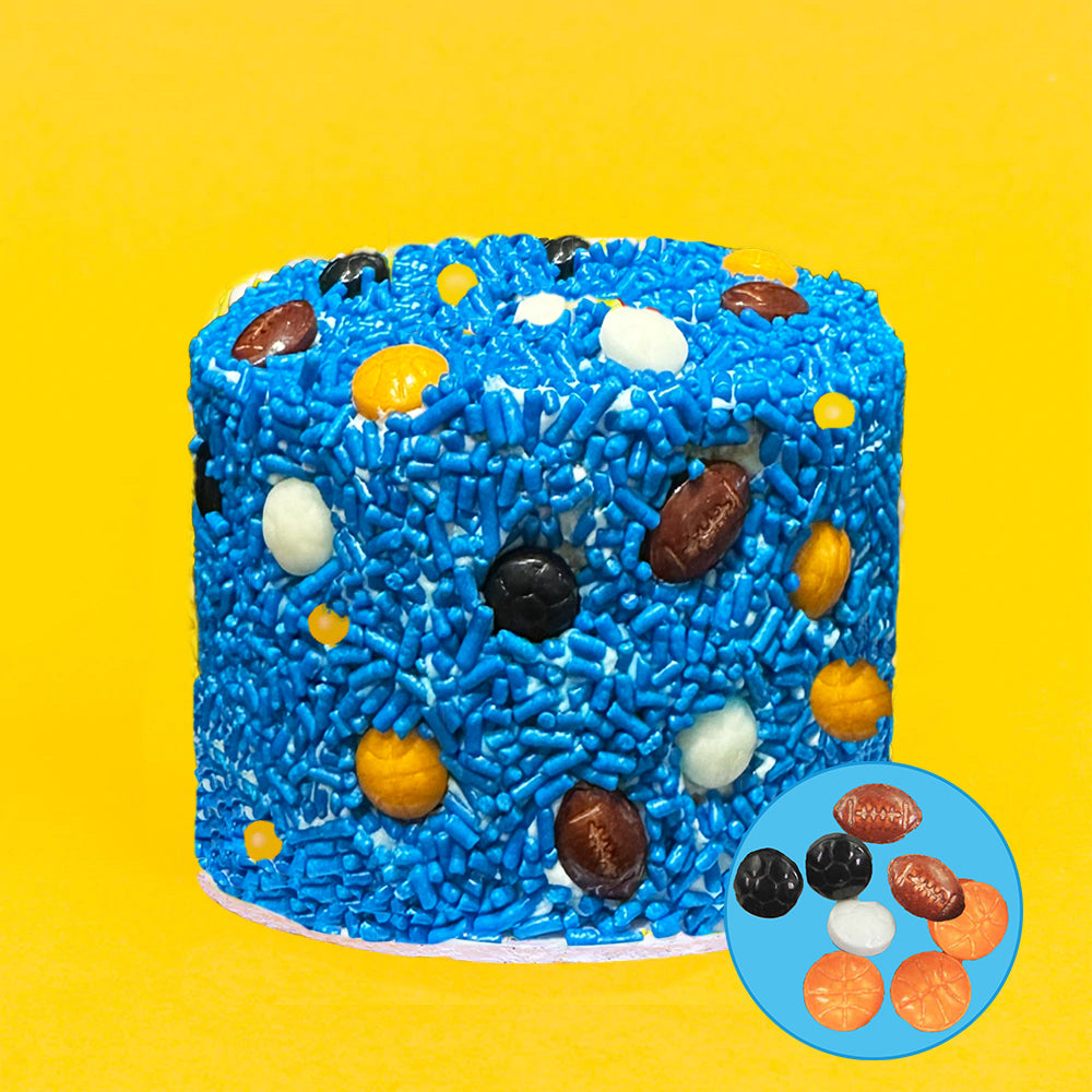 4" Vanilla Sports Balls Surprise Cake®