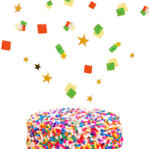 4" Gluten Free Rainbow Confetti Surprise Cake®