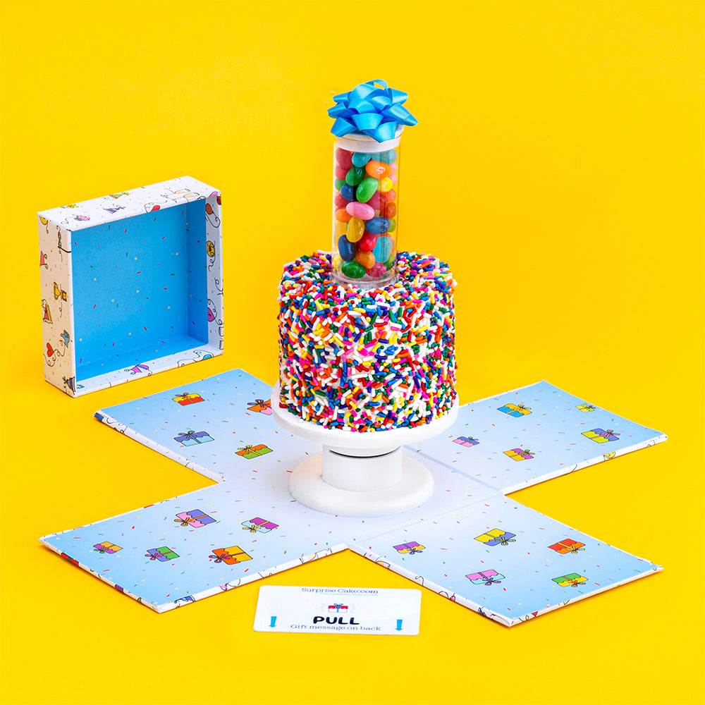 4" Gluten Free Rainbow Confetti Surprise Cake®