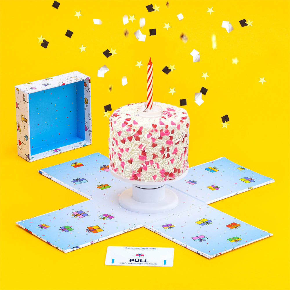 4"- Happy Birthday Rainbow Confetti Surprise Cake®